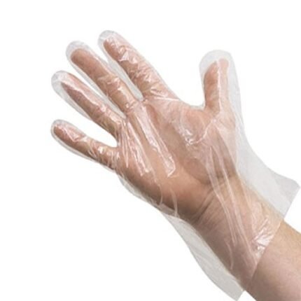 Disposable Clear Gloves Transparent Plastic Gloves for Food Handling, Cleaning Hygiene (100-Piece Pack,)